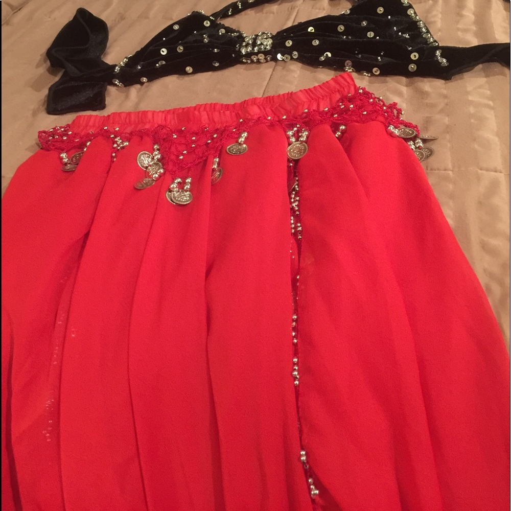 Belly Dance Tribal Fusion Tie Top & Coined Skirt